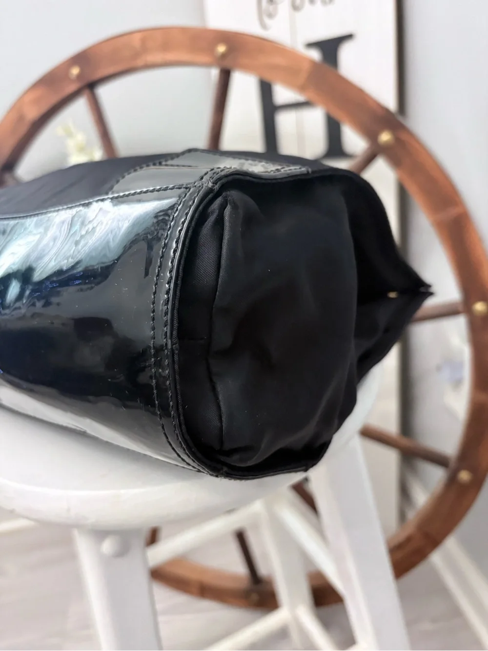 🖤 TORY BURCH Black Ella Tote with tan interior
